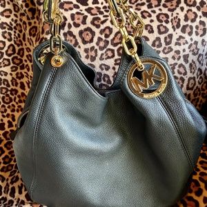 Michael Kors Black Tri-Pocket Handbag